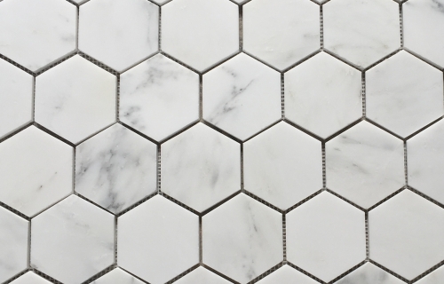 Oriental White Hexagon Shape Mosaic