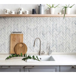 Cararra White Leaf Shaped Mosaic