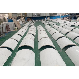 Ariston White Marble Curved Column Panels